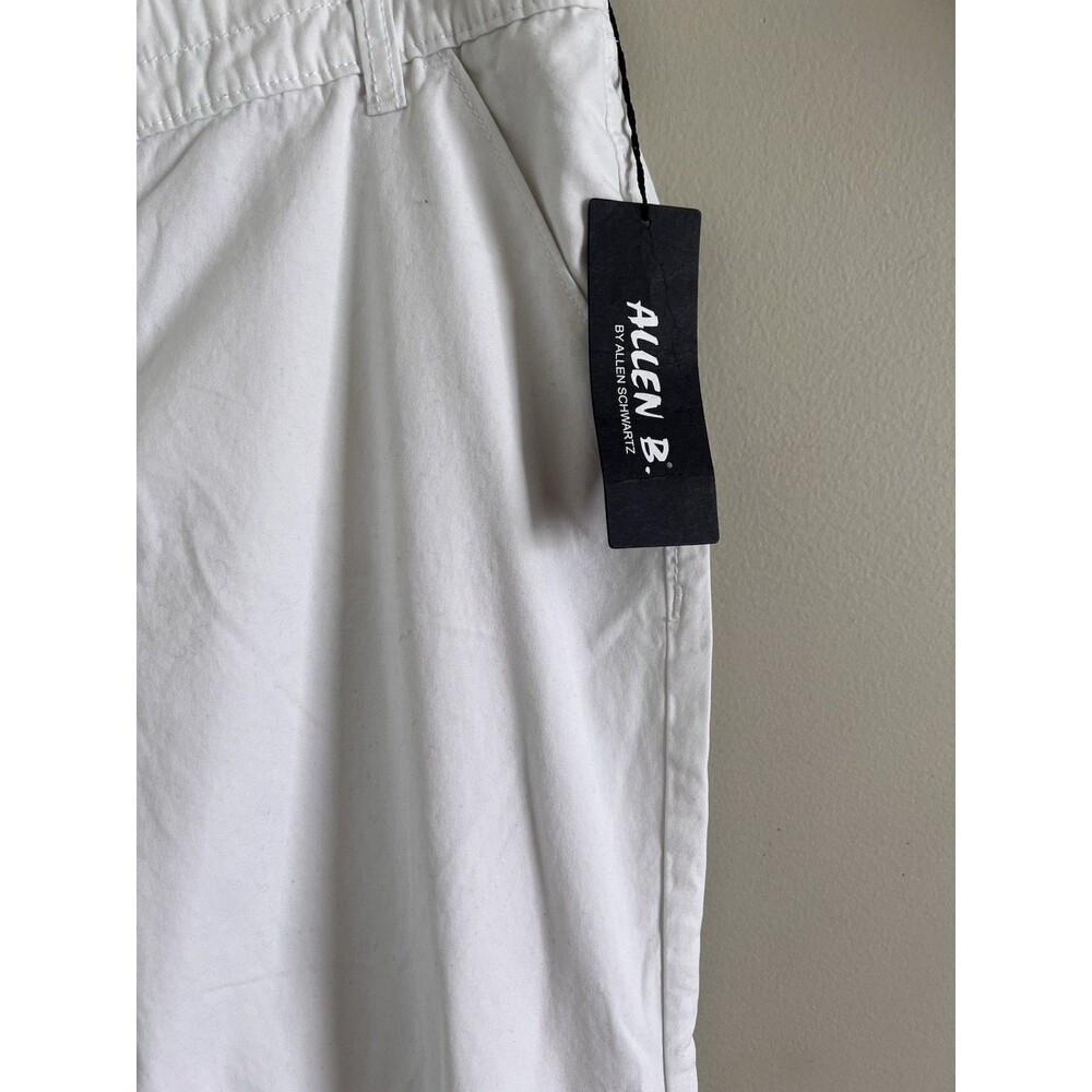 NWT Allen B by Allen Schwartz White Cropped Pants Women Size 14 100% Cotton - Picture 2 of 7